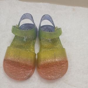 Cat & Jack Glitter Kids Sandals - Green, Yellow, Orange